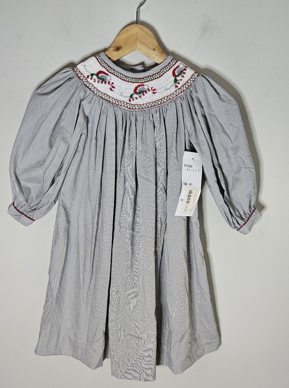 Royal Child Smocked Holiday Dress Bishop Christmas Mouse Black White Toddler 4